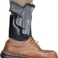 DESANTIS DIEHARD ANKLE HOLSTER - RH LEATHER FITS GLOCK 43 BLACK