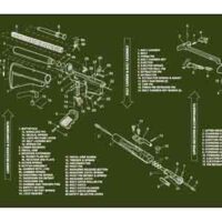 TEKMAT ARMORERS BENCH MAT - 12"X36" AR-15 OLIVE DRAB