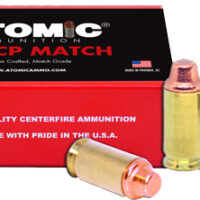 ATOMIC 45 ACP MATCH 185GR LEAD - SWC COPPER PLATED 50RD 10BX/CS
