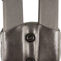 DESANTIS DOUBLE MAG POUCH OWB - LEATHER SINGLE STACK 9/40 BLK