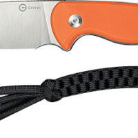 CIVIVI KNIFE TIMBERBARK 3.2" - FIXED ORANGE/SATIN G10 STNWASH