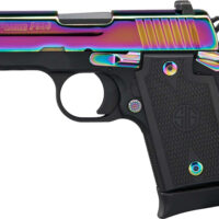 SIG P938 9MM 3" SAO SIGLITE - (1)7RD G10 TITANIUM RAINBOW