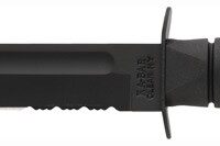 KA-BAR FIGHTING/UTILITY KNIFE - 7" SERR W/PLASTIC SHEATH BLACK