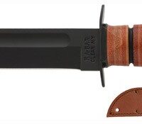 KA-BAR FIGHTING/UTILITY KNIFE - 7" W/LEATHER SHEATH USMC