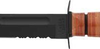 KA-BAR FIGHTING/UTILITY KNIFE - 7" SRRTD W/LTHR SHTH US ARMY