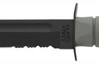 KA-BAR FIGHTING/UTILITY KNIFE - 7" SERR W/PLASTIC STH. F-GREEN