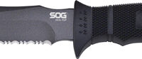 SOG KNIFE SEAL PUP 4.75" - BLACK SERRATED W/KYDEX SHEATH