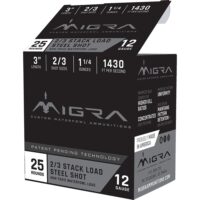 Migra Waterfowl Steel Shot Shot Shells 12 ga 3" 1-1/4 oz #2#3 1430 fps 25/ct
