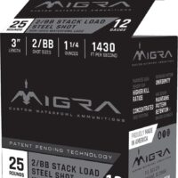 Migra Waterfowl Steel Shot Shotshell 12 ga 3" 1-1/4 oz 1430 fps #2-BB 25/ct