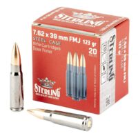 Global Ordnance Sterling Steel Case Select Rifle Ammunition 7.62x39mm 123gr FMJ 2362 fps 20/ct