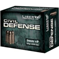 Liberty Civil Defense Handgun Ammunition 9mm (+P) 50gr SCHP 2000 fps 20/ct