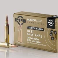 PPU Match Ammunition .223 Rem Match 69 gr HPBT 2855 fps 20/ct