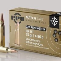 PPU Match Rifle Ammunition .223 Rem Match 75 gr HPBT 2720 fps 20/ct