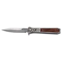 Smith & Wesson KT Unwavered Spring Assist Folding Knife 3-1/5" Dagger Blade Silver with Brown