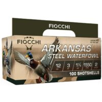 Fiocchi Arkansas Steel Waterfowl Shotshells 12ga 3" 1-1/5oz 1550 fps #2 100/ct