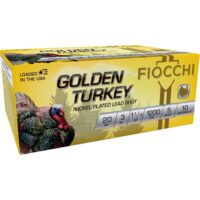 Fiocchi Golden Turkey Nickel plated Shotshells 20ga 3" 1-1/4oz 1200 fps #5 10/ct