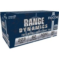 Fiocchi Rifle Shooting Dynamics Rifle Ammunition .223 Rem 62 gr FMJBT 3000 fps 50/rd