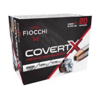 Fiocchi CovertX Handgun Ammunition 9mm Luger 124gr JHP 1115 fps 20/ct