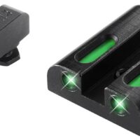 Truglo TFX Tritium/Fiber-Optic Day/Night Sights Fits GLOCK 17 / 17L 19 22 23 24 26 27 33 34 35 38 AND 39 - White Outline Front/Rear Green