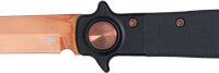COBRATEC STILETTO 4" ROSE GOLD - BLADE BLACK G-10 BUTTON LOCK