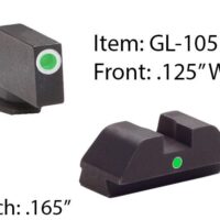 Ameriglo Tritium i-Dot Night Sight Set for Select Glocks - Front Tritium - Green / Front Outline - White / Rear Style - Green Square Notch