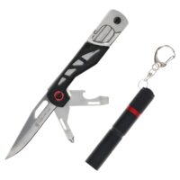 Smith & Wesson Multitool Folding Knife 3" Drop Point Blade Black with Light