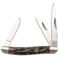 Roper Knives Stockman Chaparral Series Pocket Knife 3 Blades 2-1/2" Brown Bone