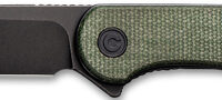 CIVIVI KNIFE ELEMENTUM 2.96" - GREEN MICARTA/BLACK D2 CLAM PK