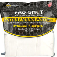 PRO SHOT CLEANING PATCH COTTON - FLANNEL 12GA-16GA 3" 250CT