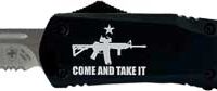 TEMPLAR KNIFE LARGE OTF COME - AND TAKE IT AR 3.5" SILVER BLD