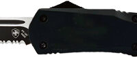 TEMPLAR KNIFE LARGE OTF BLACK - RUBBER 3.5" BLACK TANTO SRRTD