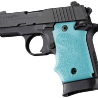 Hogue Rubber Grip with Finger Grooves for SIG Sauer P938 Ambi Safety-Aqua