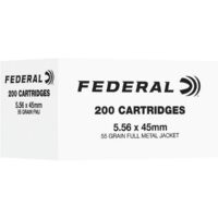 Federal American Eagle Rifle Ammunition 5.56mm 55gr FMJ 3165 fps 200/ct