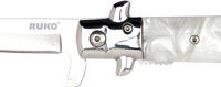 RUKO FOLDER SPRING ASSISTS 4" - WHITE PEARL ACRYLIC HANDLE